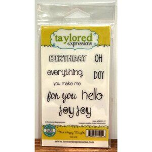 Taylored Expressions Clear Stamps "Think Happy Thoughts" Set Of 8 TEPS137